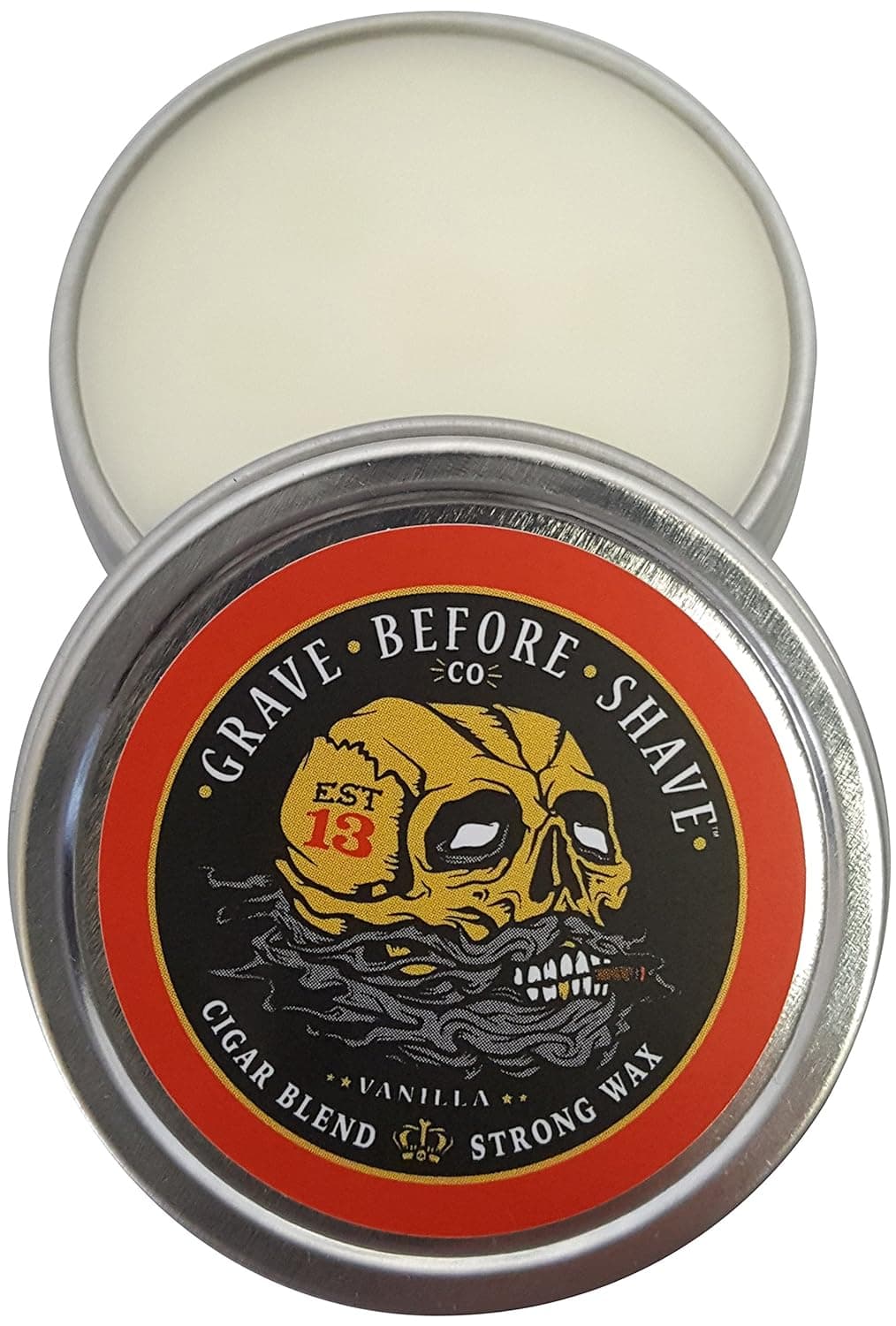 Grave Before Shave's Fisticuffs Cigar Blend Strong Hold Mustache Wax 1 OZ. Tin