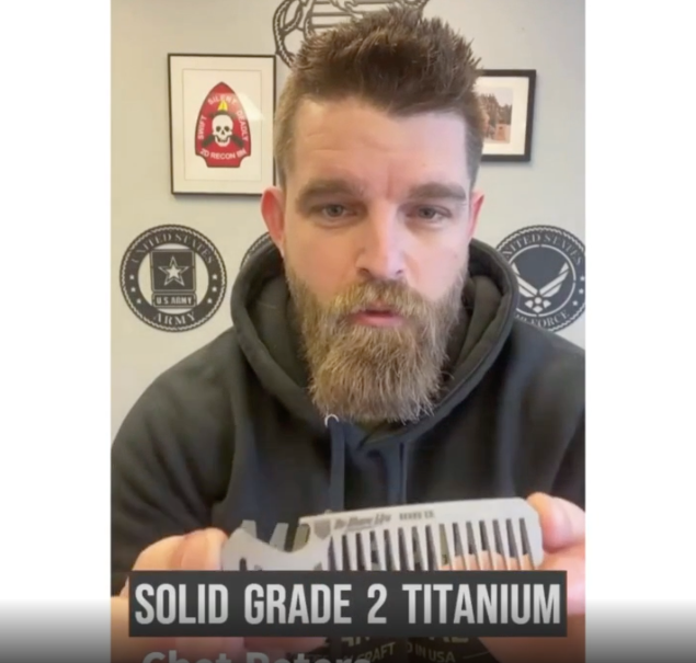 No Shave Life's Titanium Beard Comb with Built-In Beer Bottle Opener