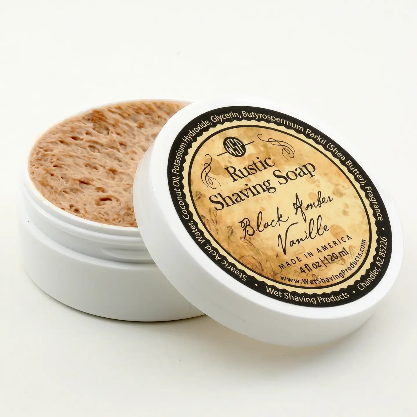 Rustic Shaving Soap - Black Amber Vanilla