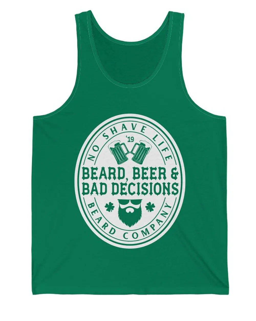 Beard, Beer & Bad Decisions Green Men's Tank Top|Mens Tank Top