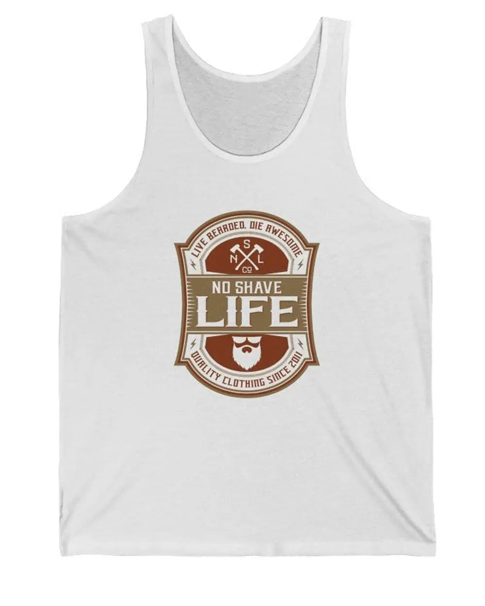 Live Bearded, Die Awesome White Men's Tank Top|Mens Tank Top