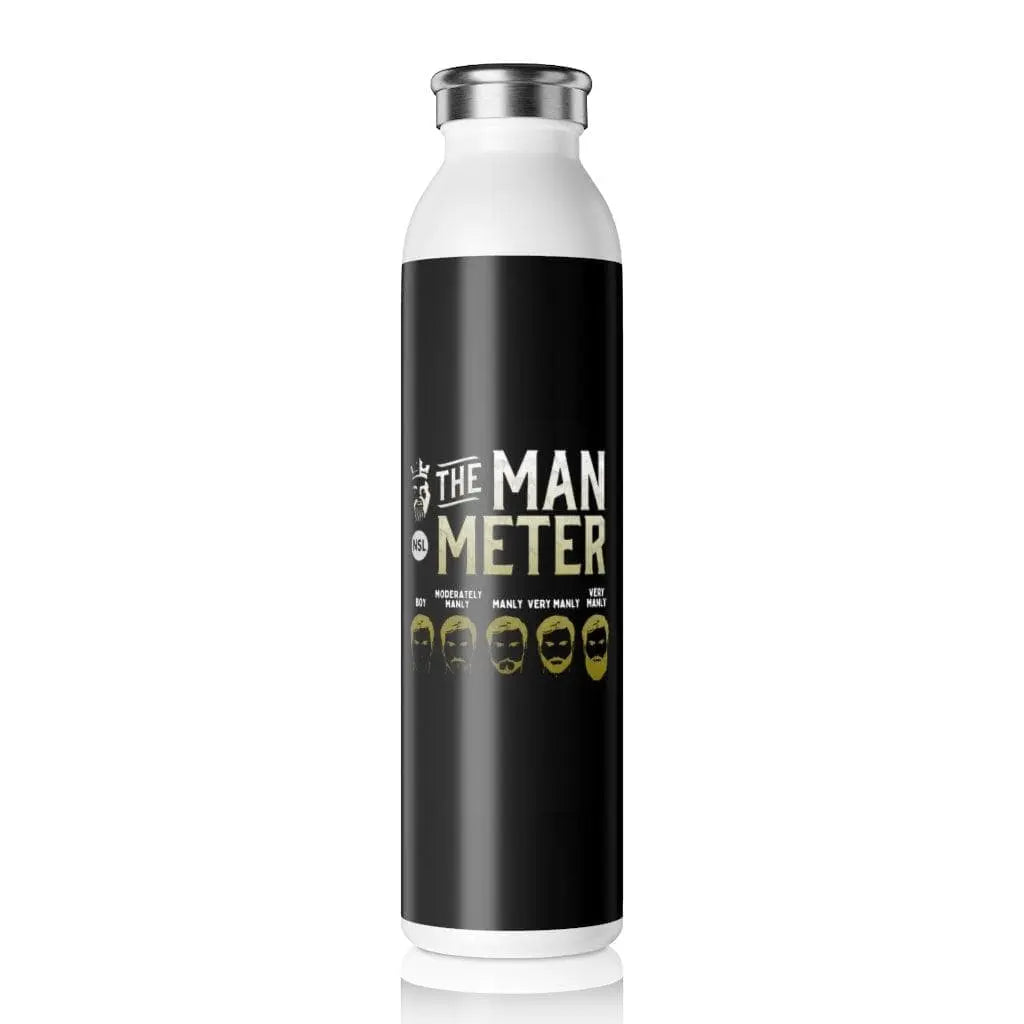 The Man Meter Black Slim Water Bottle|Tumblers