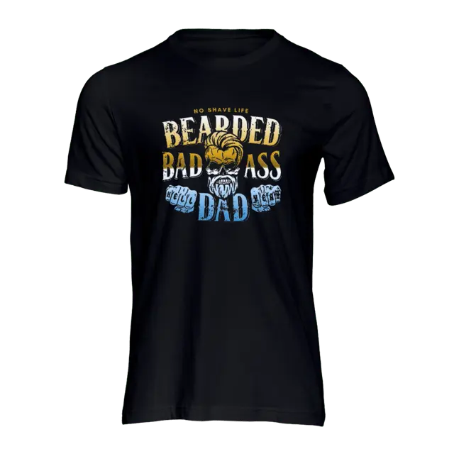 Bearded Badass Dad Black Men's T-Shirt|T-Shirt
