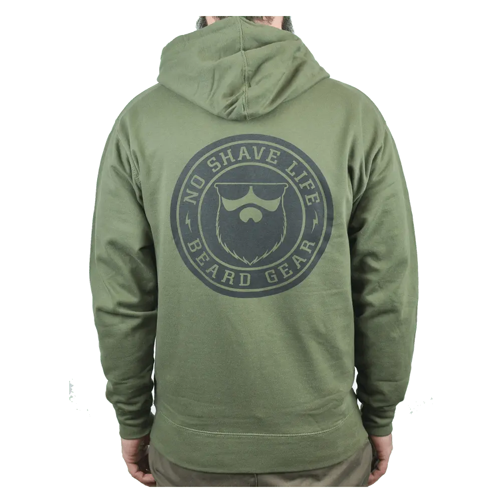 Beard Gear Army Green Zip Hoodie|Hoodie