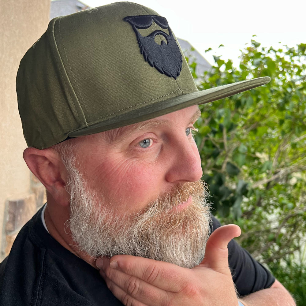 OG Beard Logo Snapback - Army Green