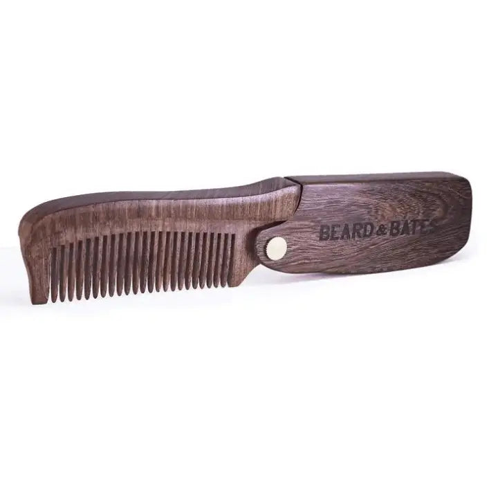 The Sandalwood Switchblade Comb - The Original Wooden Beard Comb-The s