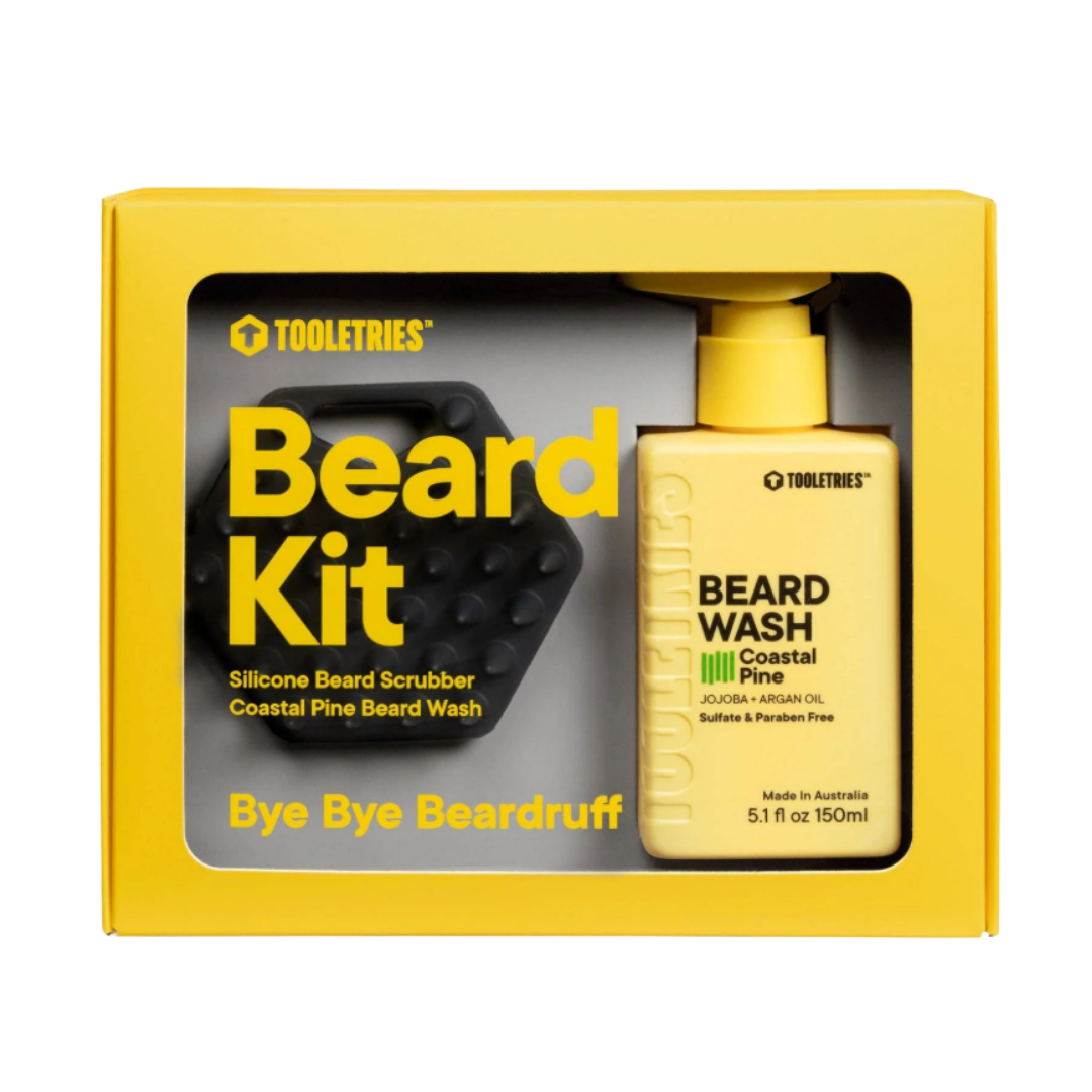 Beard Wash Kit – Coastal Pine Beard Wash & Scrubber