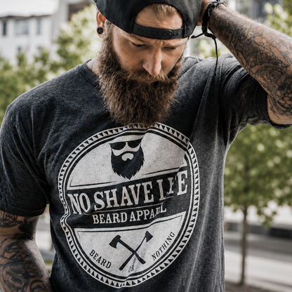 No Shave Life Beard Or Nothing Double Axe Men's T-Shirt