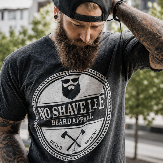 No Shave Life Beard Or Nothing Double Axe Men's T-Shirt