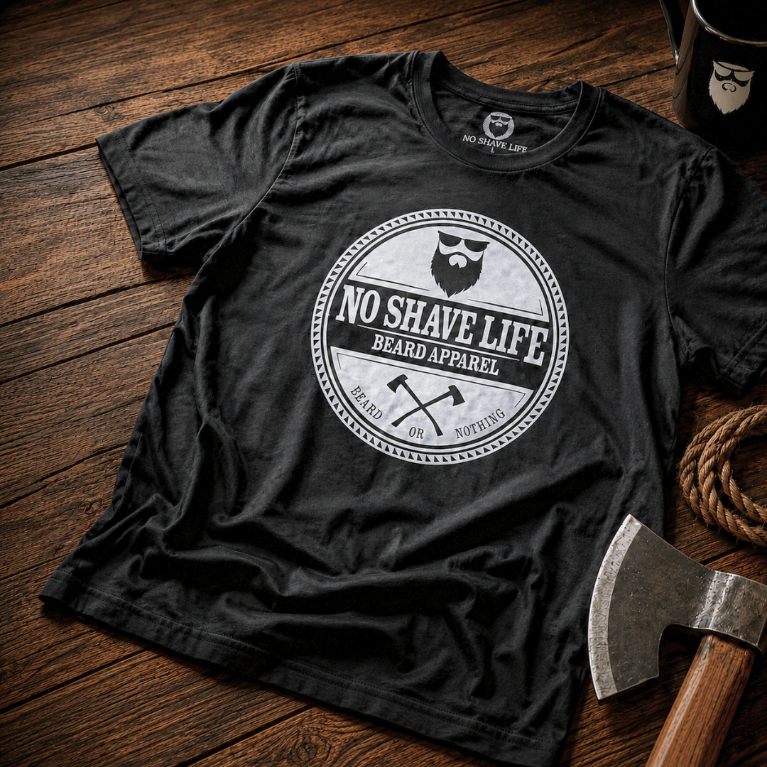 No Shave Life Beard Or Nothing Double Axe Men's T-Shirt