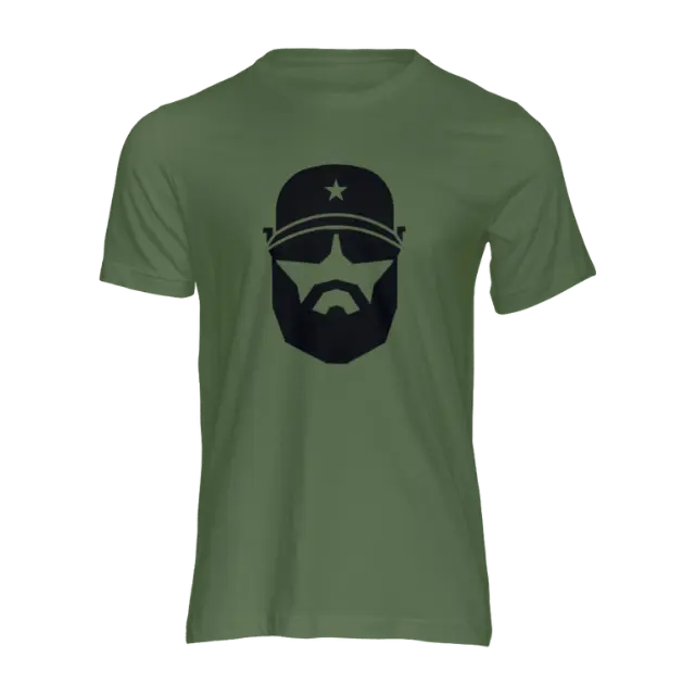 Tactical Bearded Man Military Green Men's T-Shirt|T-Shirt