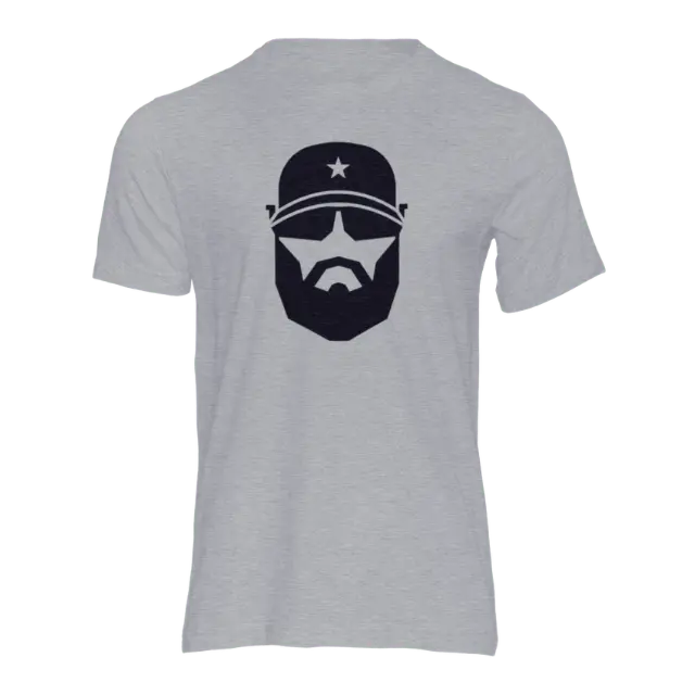 Tactical Bearded Man Heather Grey Men's T-Shirt