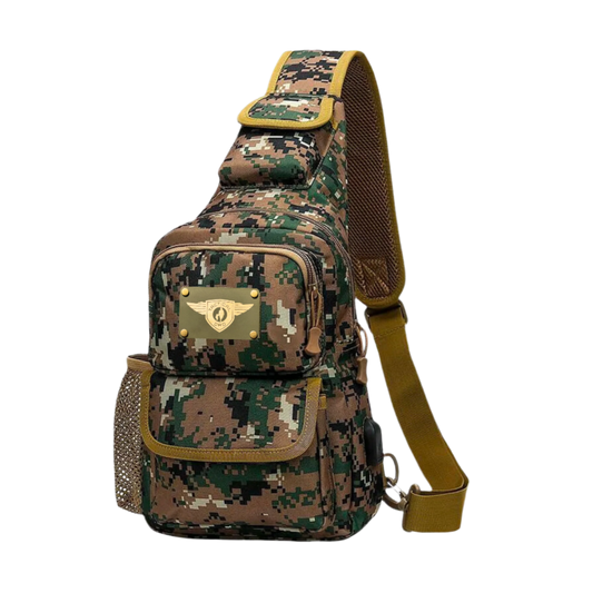 Tactical Multipurpose Military Pattern Sling Bag Bottle Hold