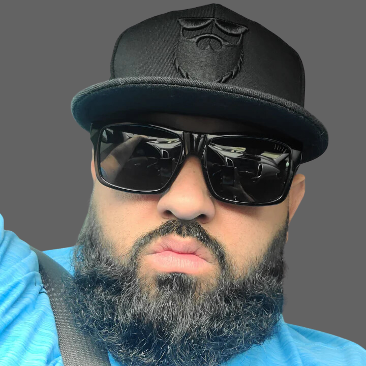 OG Beard Logo Stretch Fit Hat Black/Black- No Shave Life Beard OG