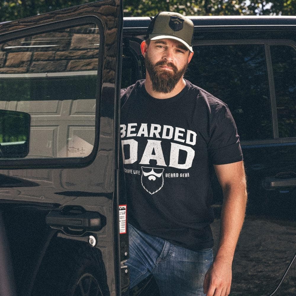 BEARDED DAD Black Men's T-Shirt|T-Shirt