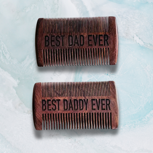 Engraved Wooden Beard Comb