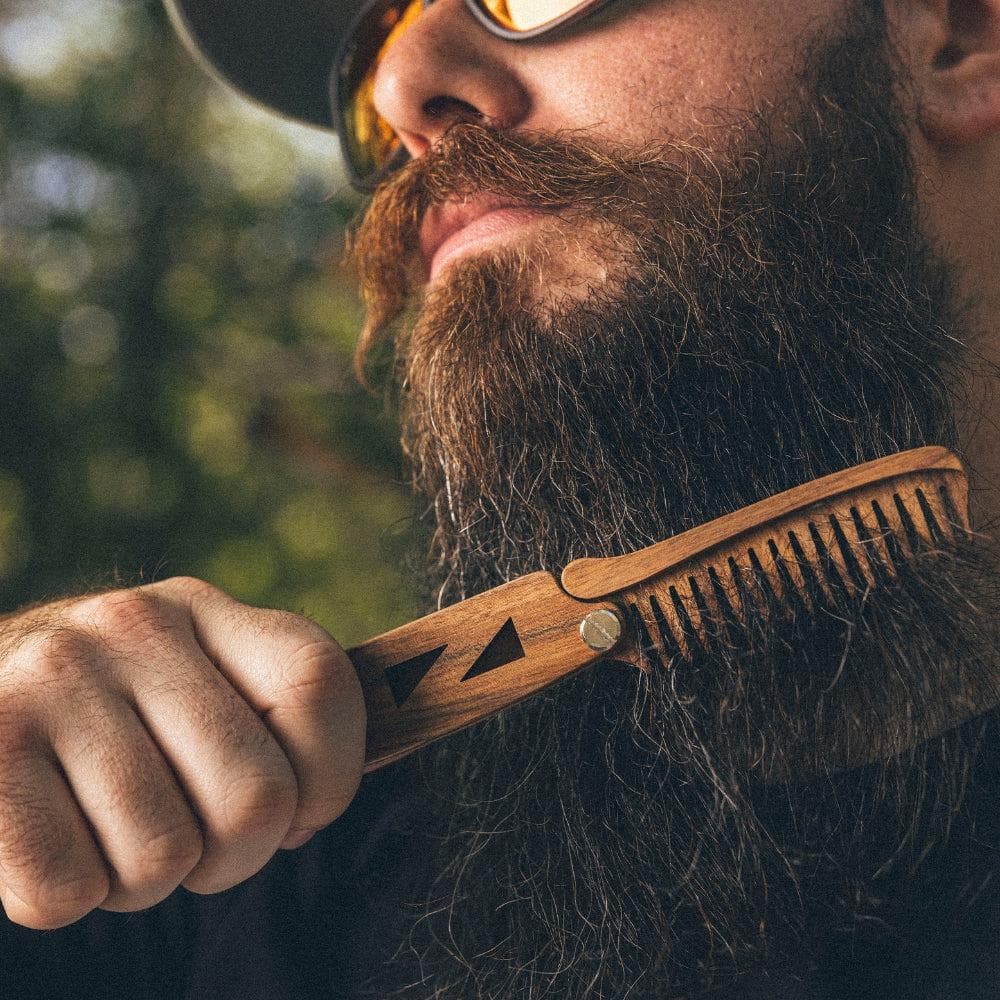 OG Logo Solid Wood Folding Beard Comb|Combs