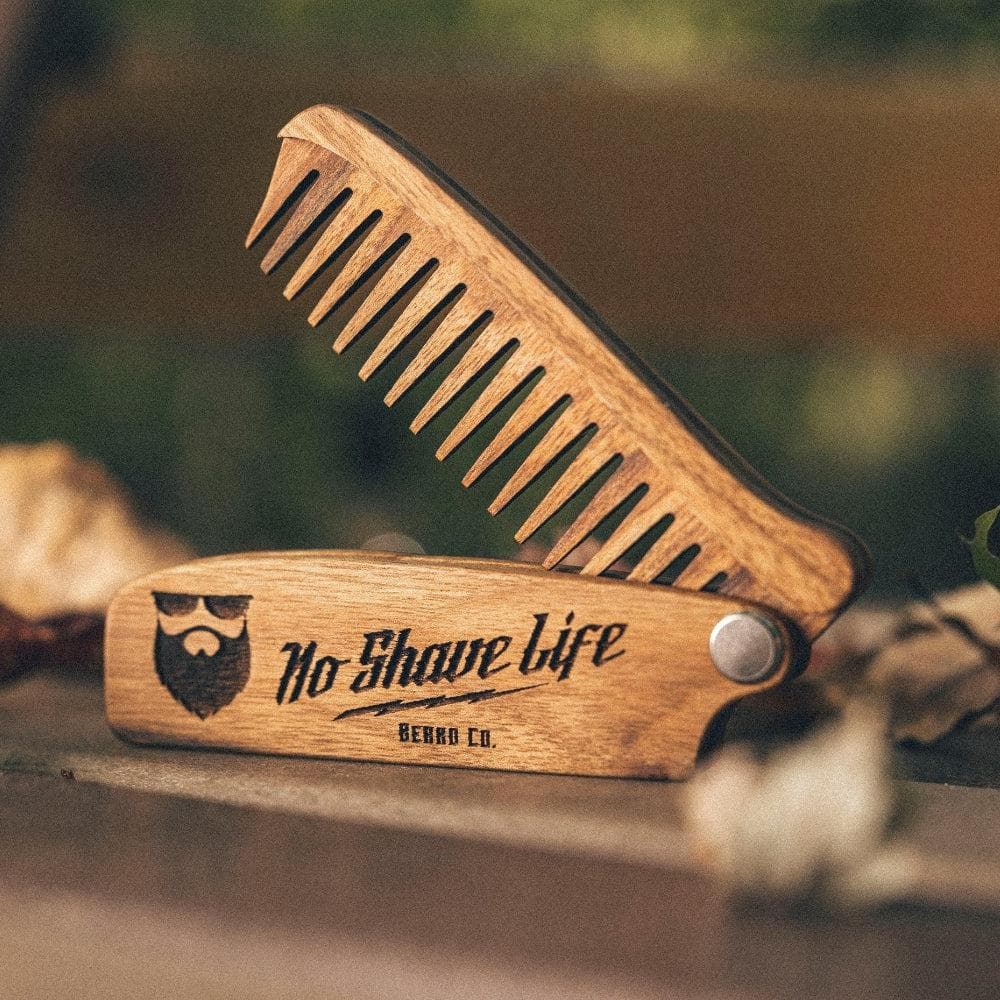 OG Logo Solid Wood Folding Beard Comb-Keep your beard looking great al