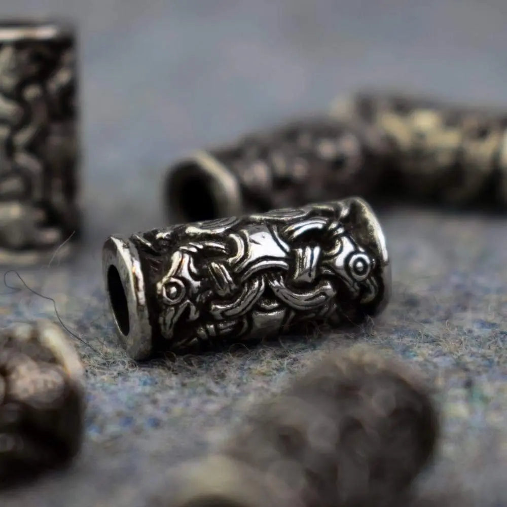 TWIN PACK Odin's Ravens Pewter Beard Bead|Beads