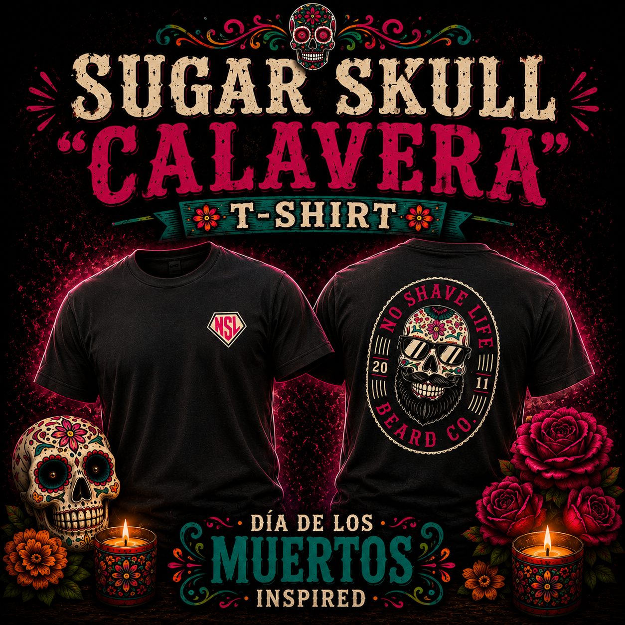 Sugar Skull "Calavera" Black T-shirt