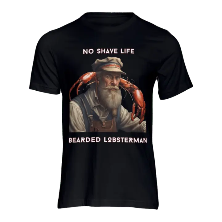 Bearded Lobsterman Black T-Shirt|T-Shirt