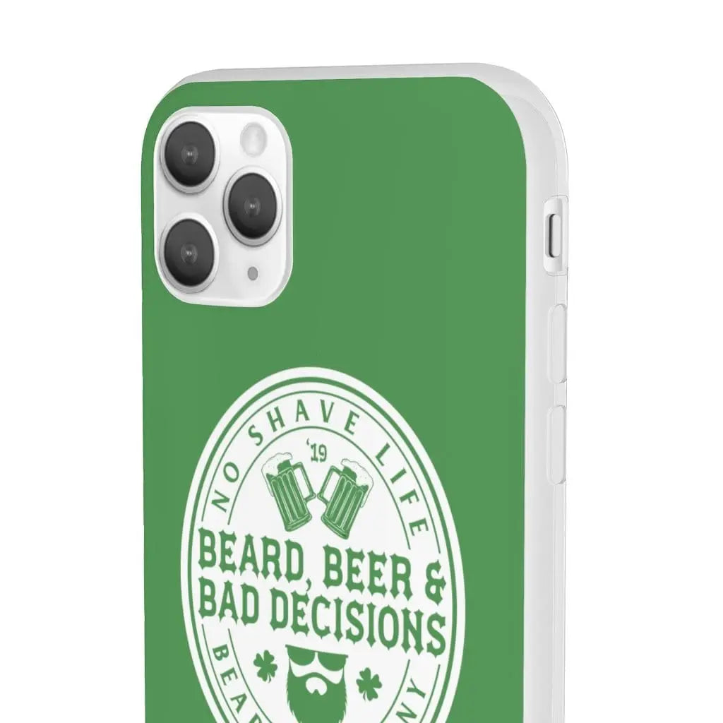 Beard, Beer & Bad Decisions Green Durable Phone Case|Phone Case