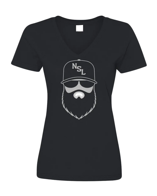 Las Vegas Gridiron Black Ladies V-Neck Shirt|Ladies V-Neck