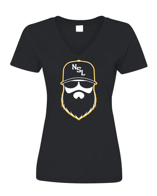 Pittsburgh Gridiron Black Ladies V-Neck Shirt|Ladies V-Neck