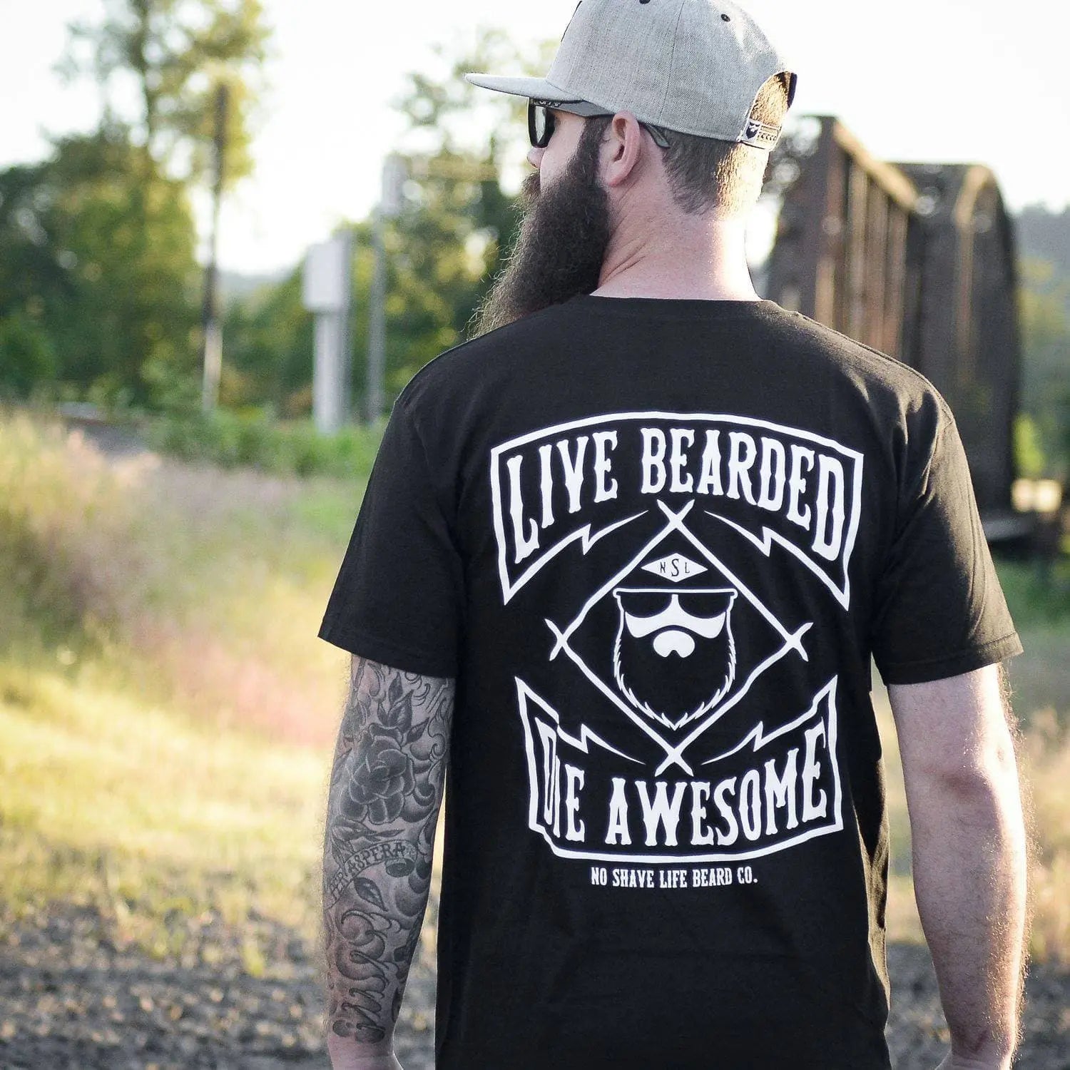 Live Bearded Die Awesome Men's T-Shirt