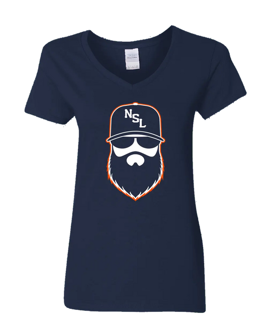 Denver Gridiron Blue Ladies V-Neck Shirt|Ladies V-Neck