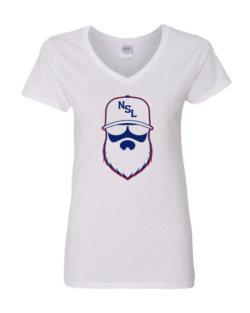 New York Gridiron White Ladies V-Neck Shirt|Ladies V-Neck