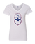 New York Gridiron White Ladies V-Neck Shirt|Ladies V-Neck