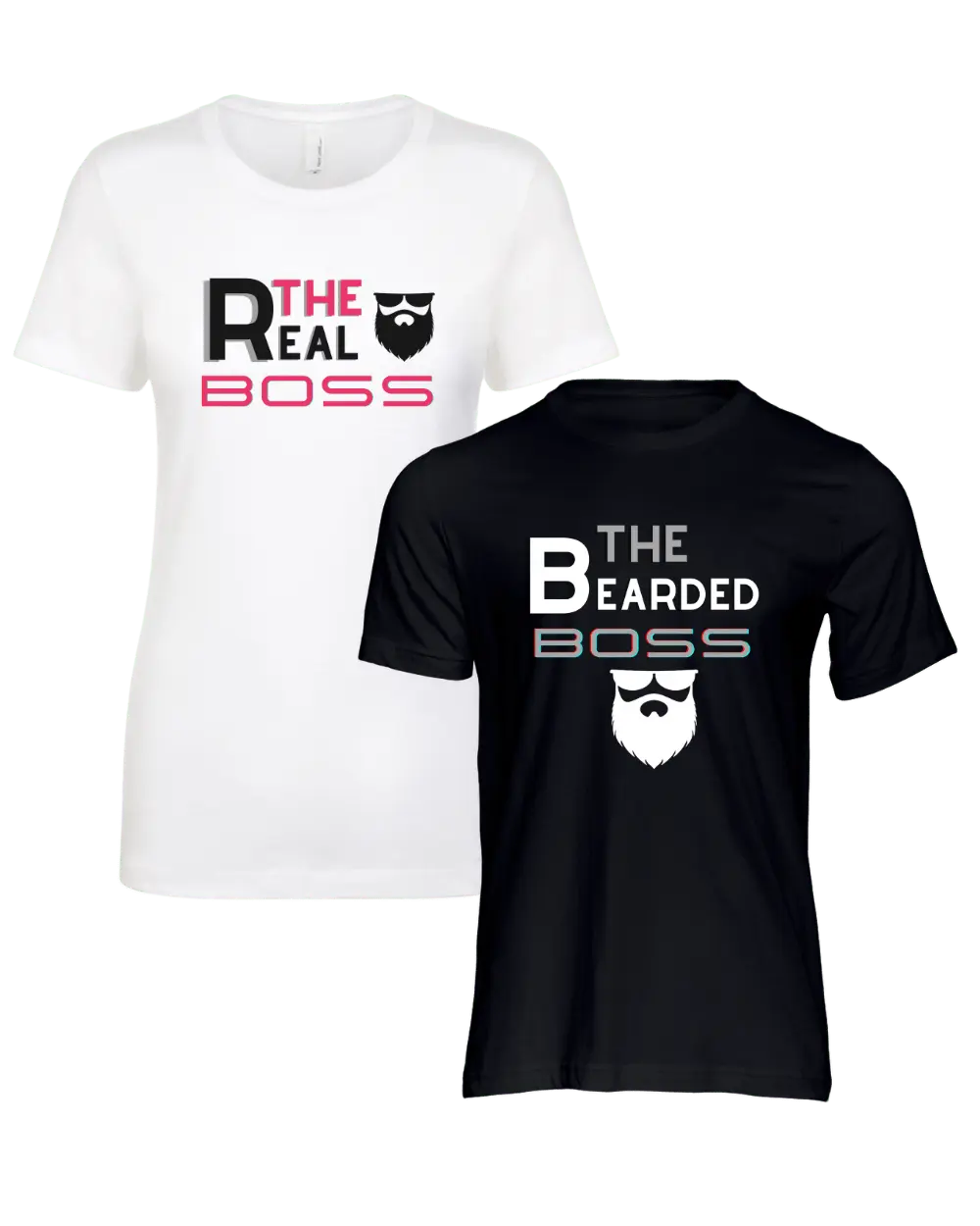 The Bearded Boss/The Real Boss Couple T-Shirt|Couple T-shirt