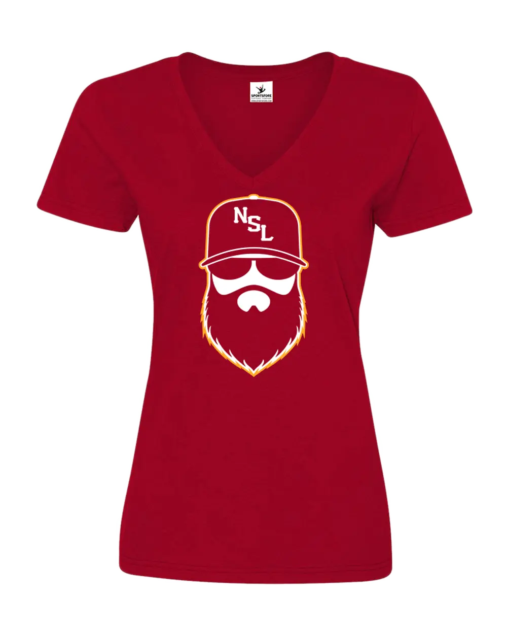 Washington Gridiron Red Ladies V-Neck Shirt|Ladies V-Neck