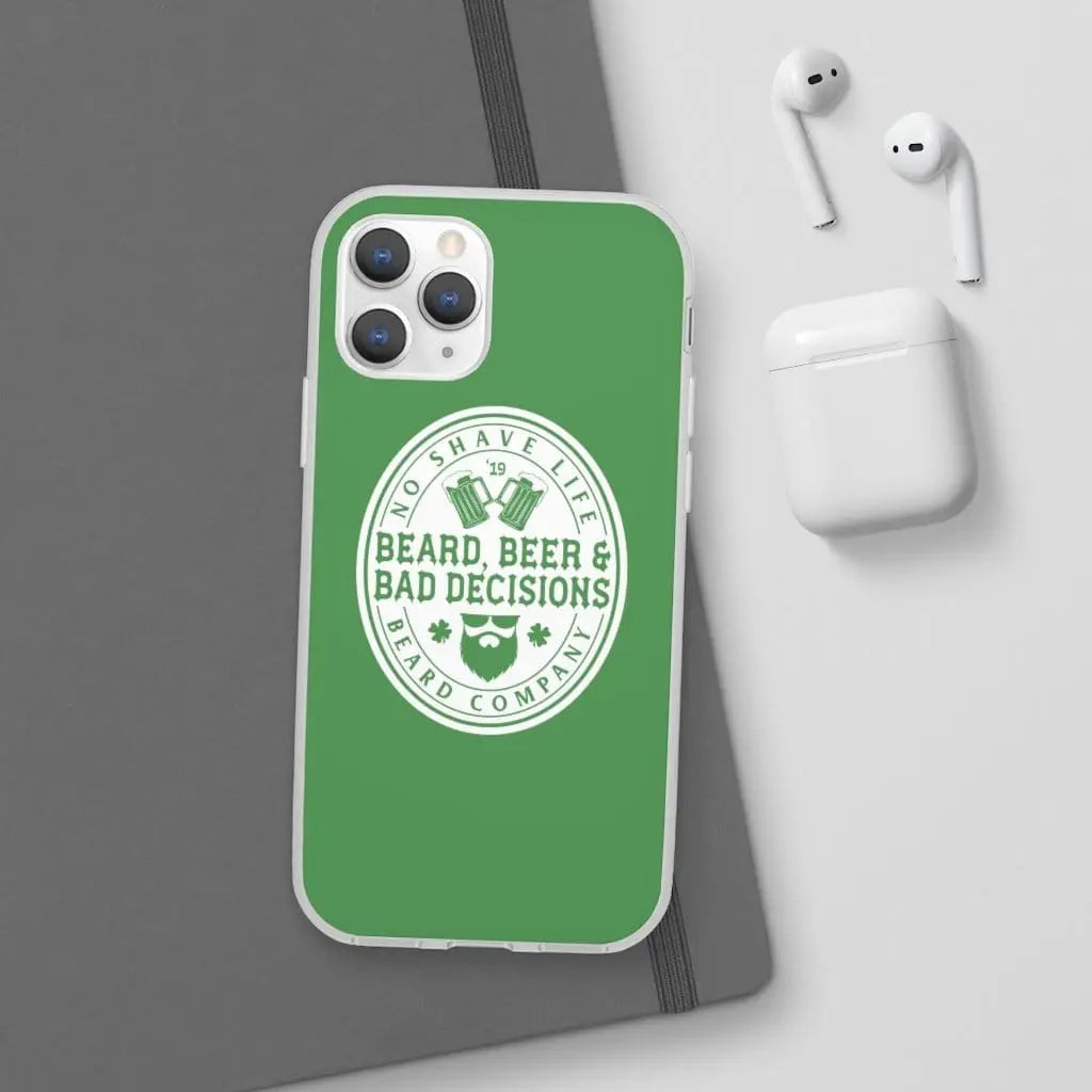 Beard, Beer & Bad Decisions Green Durable Phone Case|Phone Case