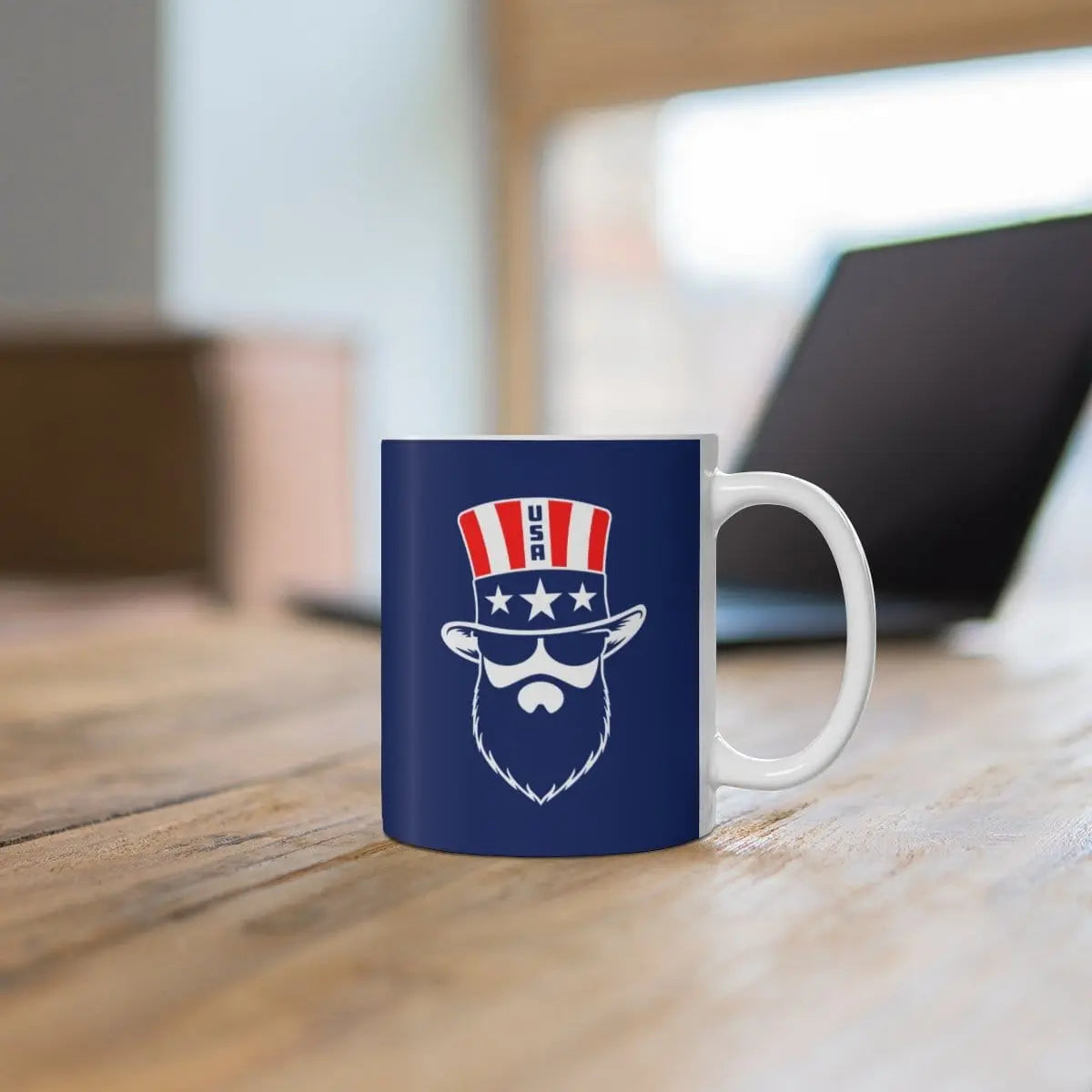 Bearded Patriot White Ceramic Coffee Mug|Mug