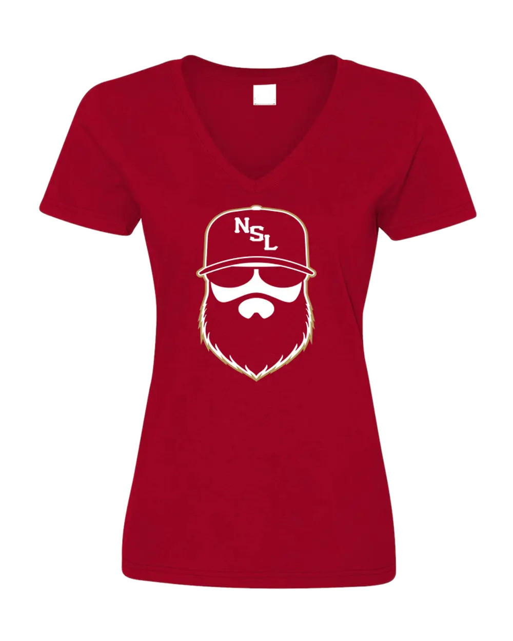 San Francisco Gridiron Red Ladies V-Neck Shirt|Ladies V-Neck