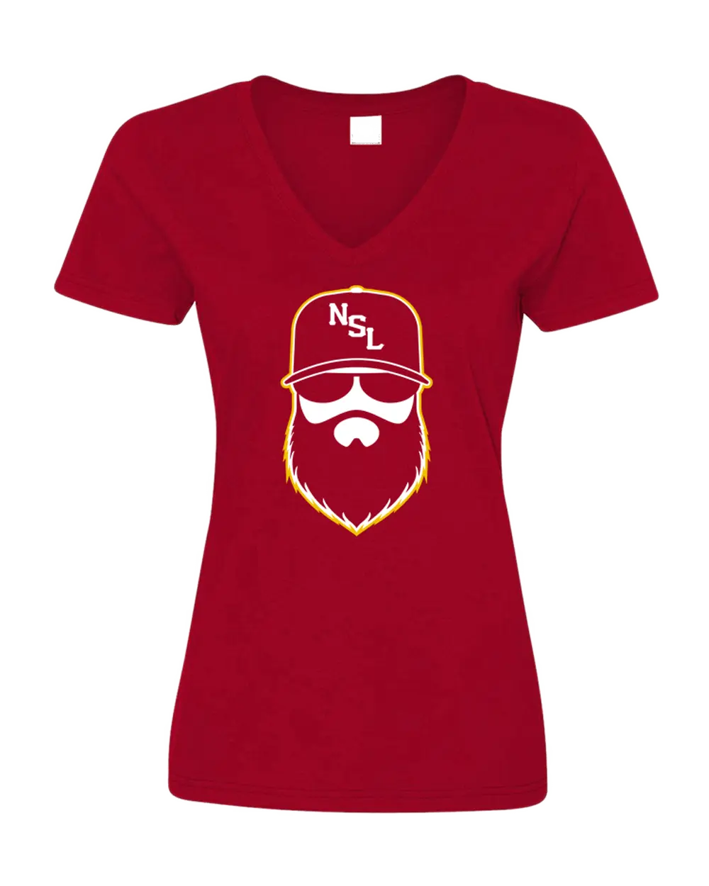 Kansas City Gridiron Red Ladies V-Neck Shirt|Ladies V-Neck