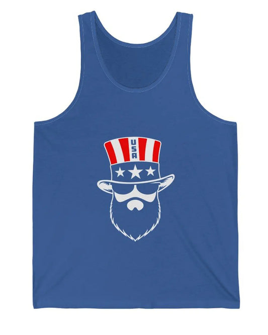 Bearded Patriot Blue Men's Tank Top|Mens Tank Top