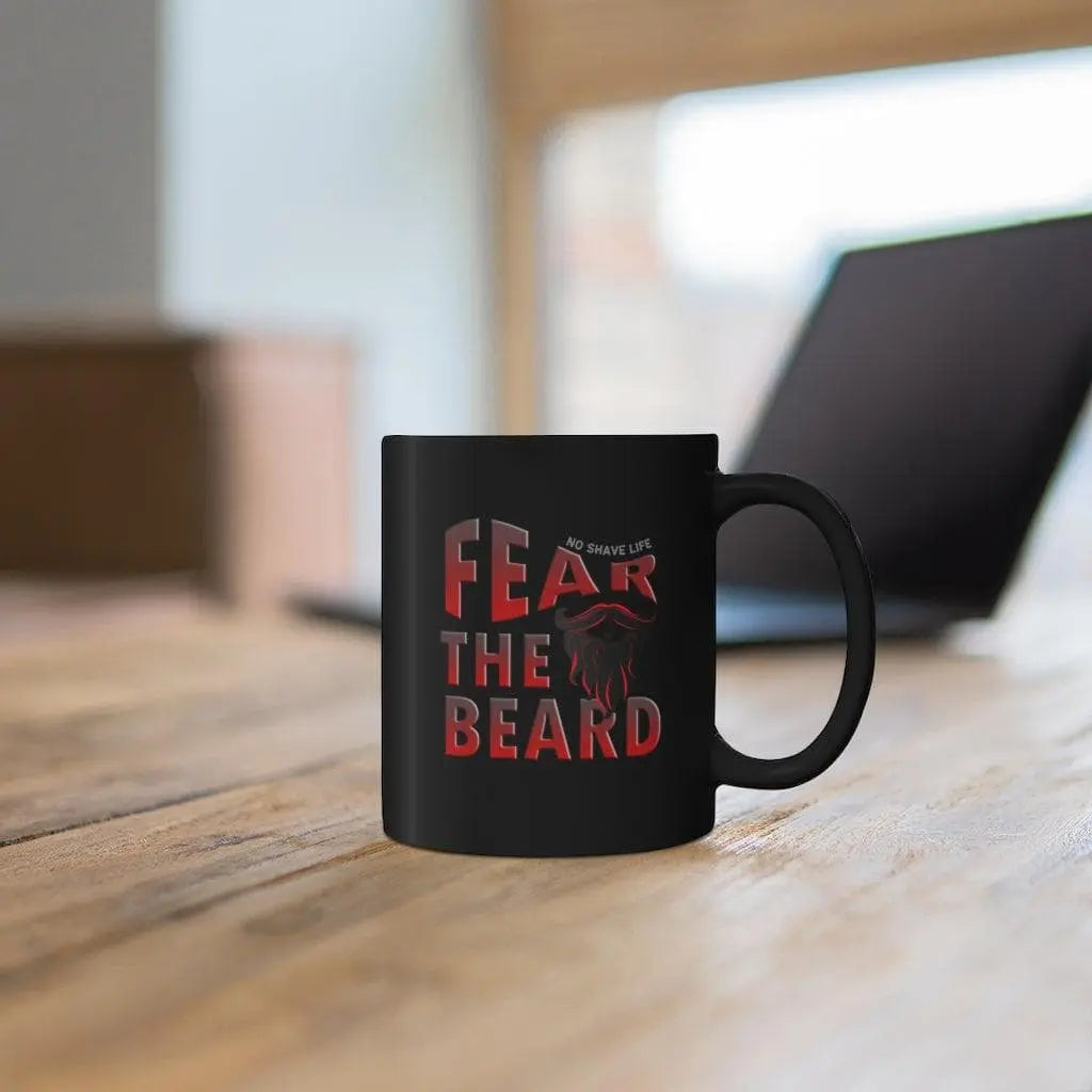 Fear the Beard Black Ceramic Coffee Mug|Mug