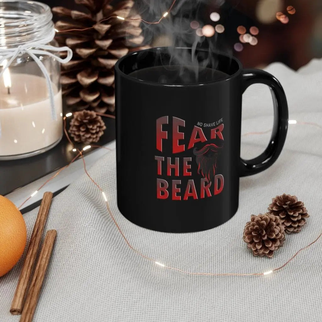 Fear the Beard Black Ceramic Coffee Mug|Mug