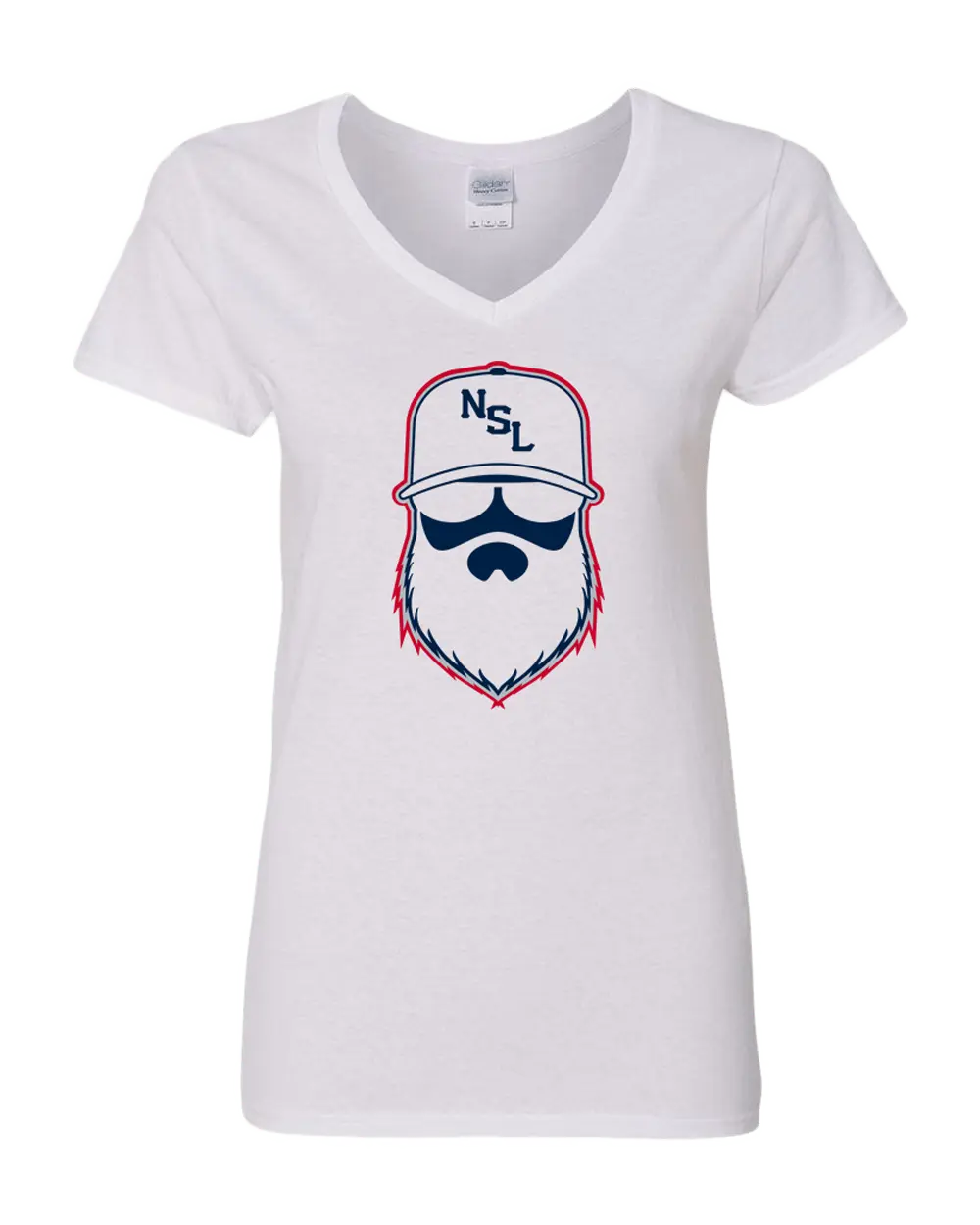 New England Gridiron White Ladies V-Neck Shirt|Ladies V-Neck