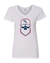 New England Gridiron White Ladies V-Neck Shirt|Ladies V-Neck