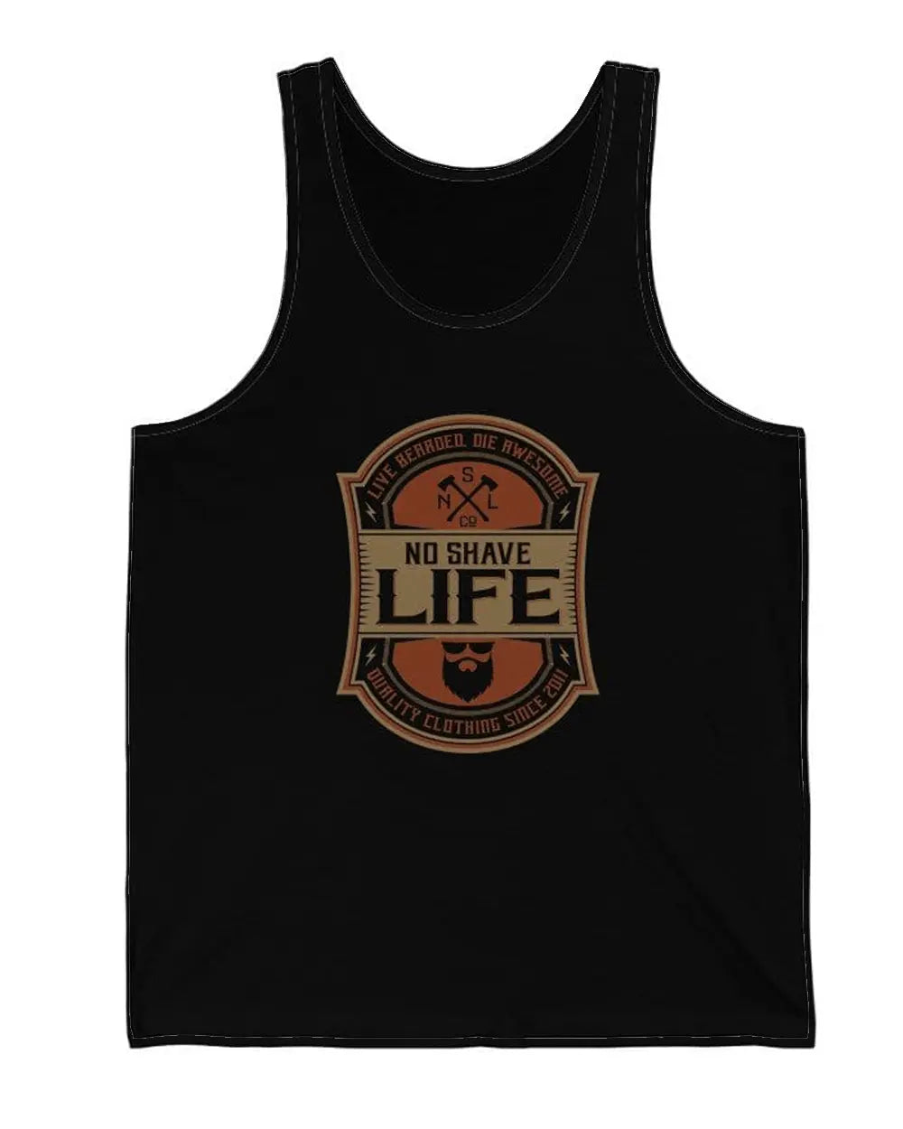 Live Bearded, Die Awesome Black Men's Tank Top