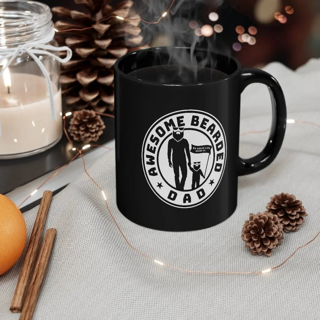 AWESOME BEARDED DAD Black Ceramic Coffee Mug|Mug