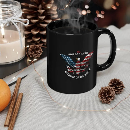 Home of the Free Black Ceramic Coffee Mug|Mug