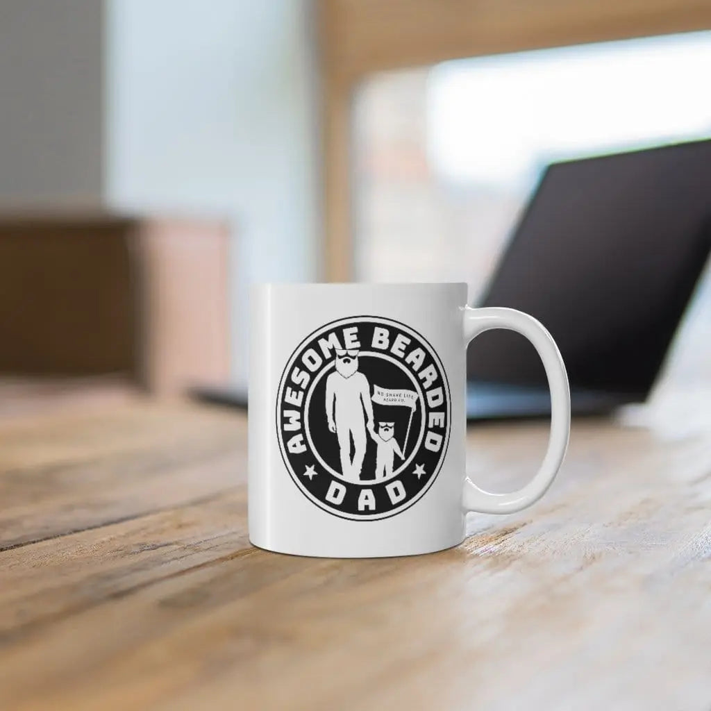 AWESOME BEARDED DAD White Ceramic Coffee Mug|Mug