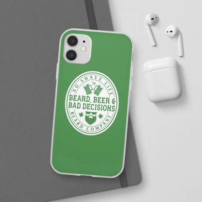 Beard, Beer & Bad Decisions Green Durable Phone Case|Phone Case