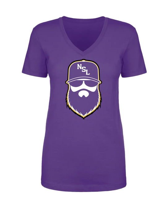 Baltimore Gridiron Purple Ladies V-Neck Shirt|Ladies V-Neck