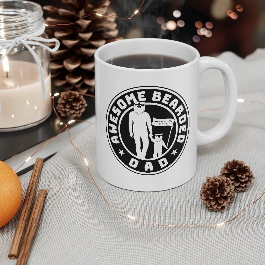 AWESOME BEARDED DAD White Ceramic Coffee Mug|Mug